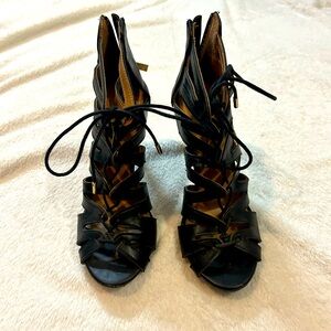 Black lace up heels.
